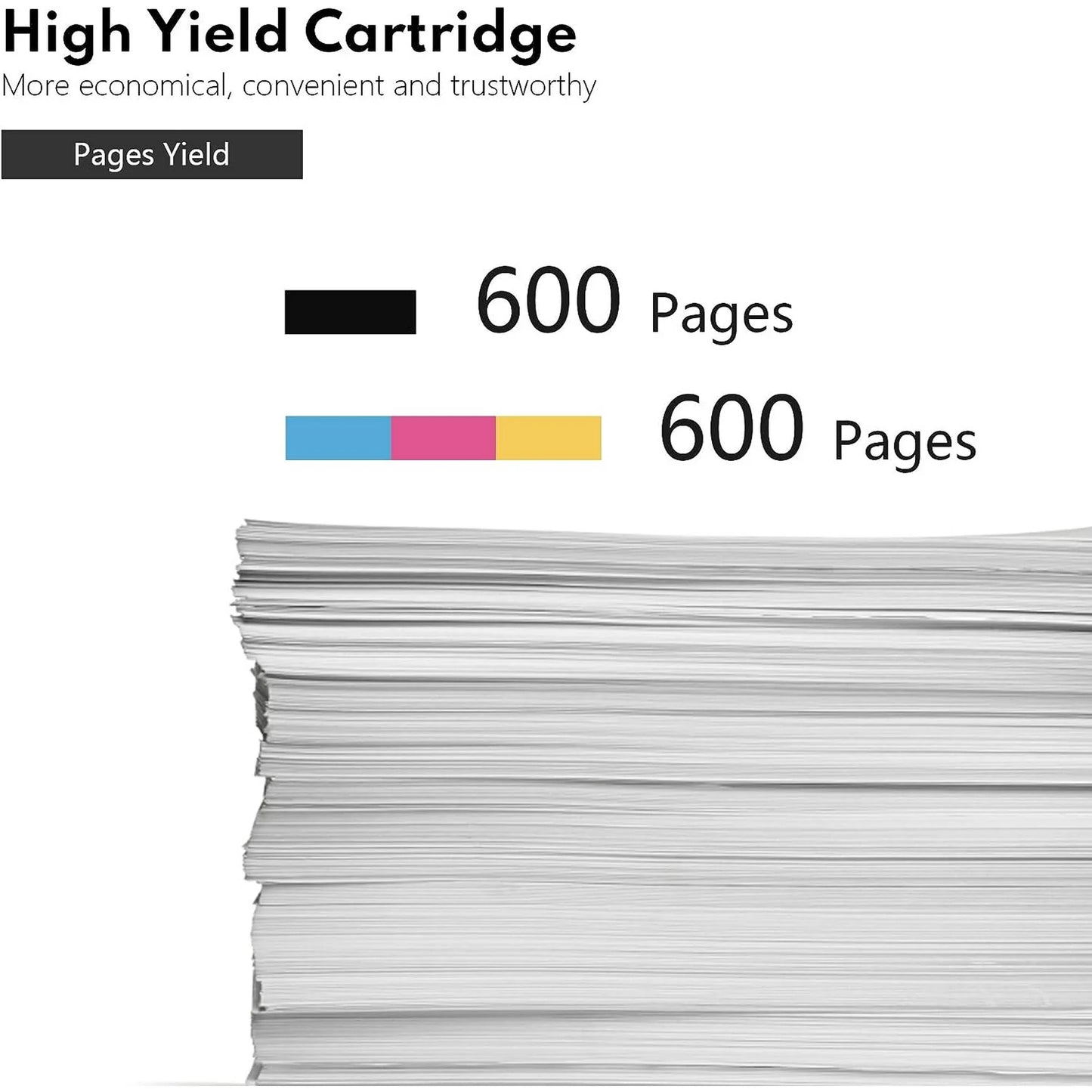 LC75 High Yield Ink Cartridge (5-Pack, 2BK/1C/1M/1Y) - LC75BK LC75C LC75M LC75Y Ink Cartridge Replacement for Brother LC75 MFC-J280W MFC-J425W MFC-J430w MFC-J435W Printer