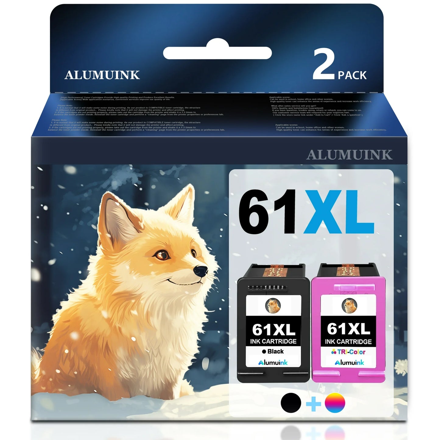 61XL Ink Cartridge Replacement for HP Ink 61 XL HP Envy 4500 5530 5534 5535 Deskjet 1000 1056 1010 1510 2540 1512 Officejet 4630 4635 Printer Ink (1 Black, 1 Tri-Color)