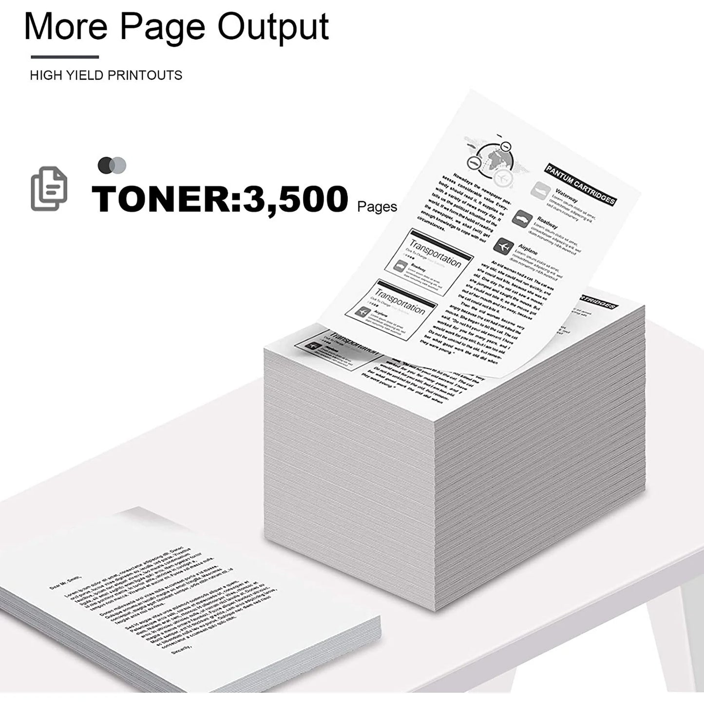 TN-760 TN760 High Yield Toner Cartridge 2 Pack Black Replacement for Brother HL-L2390DW HL-L2395DW MFC-L2710DW HL-L2350DW Printer Cartridge