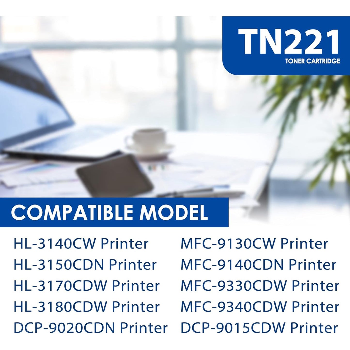 TN221 3PK Cyan, Magenta & Yellow Toner Replacement for Brother TN221C TN221M TN221Y TN225 Toner for MFC-9340CDW MFC-9130CW Printer