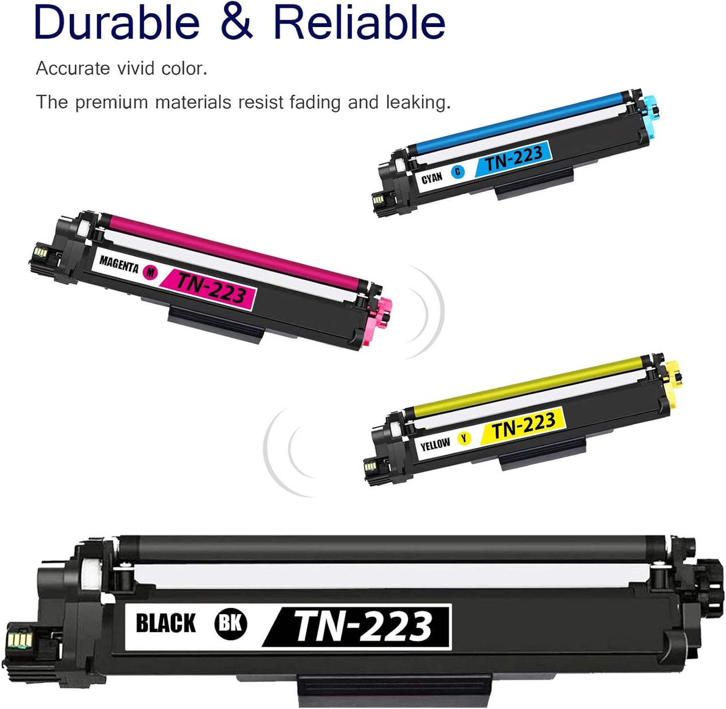 4PK (1BK+1C+1M+1Y) TN223BK TN223C TN223M TN33Y TN223 Toner Cartridge TN-223 Replacement for Brother MFC-L3770CDW L3710CW HL-3210CW 3230CDW DCP-L3510CDW L3550CDW Printers Ink Cartridge., Black