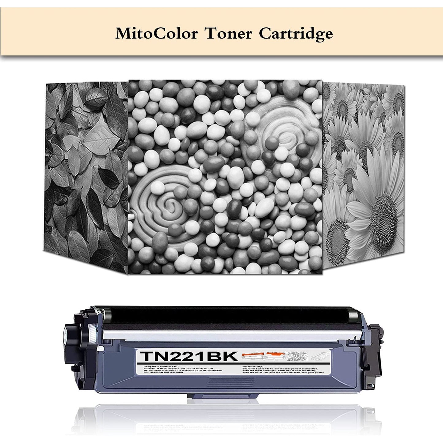 2-Pack TN221BK TN-221 Black Toner Cartridge Replacement for Brother TN221 TN-221BK MFC-9130CW HL-3170CDW HL-3140CW MFC-9330CDW Printer