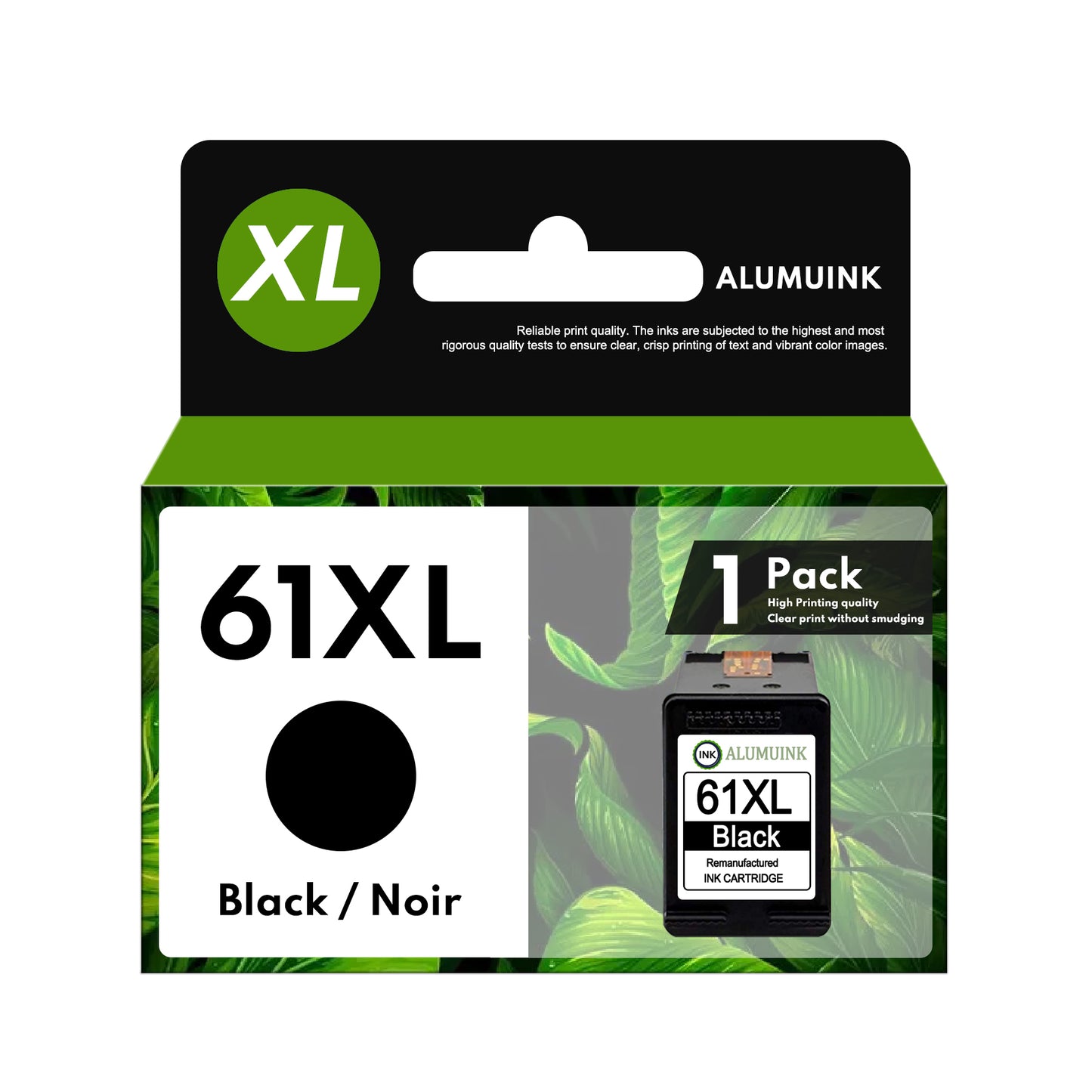 61XL 1 Pack Black Ink Cartridge Replacement for HP Envy 4500 5530 5534 5535 DeskJet 1010 1000 Printer