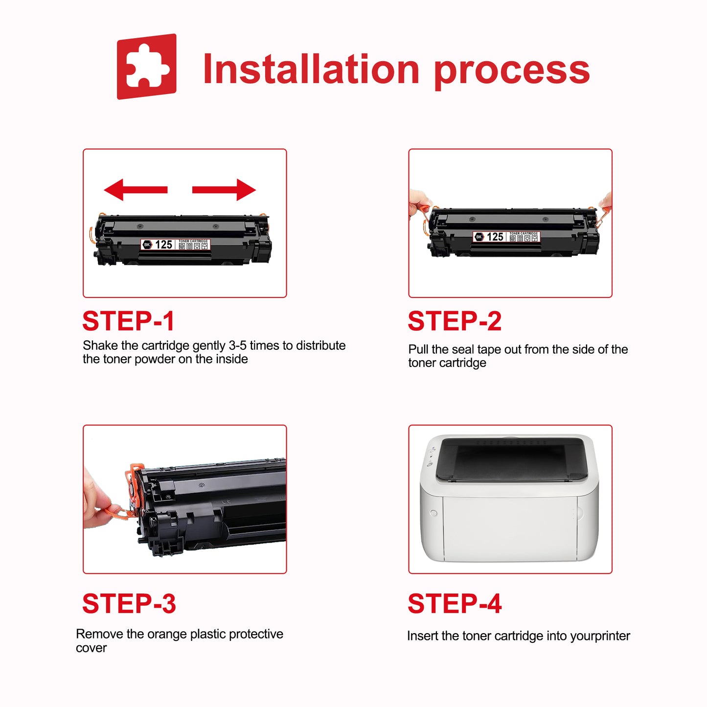 CRG125 Toner Cartridge Replacement for Canon 125 Toner ImageCLASS LBP6030w LBP6000 MF3010 Printer, 2 Pack Black