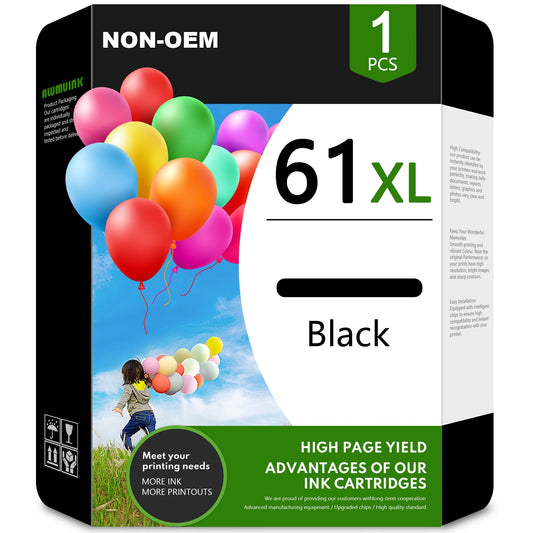 61XL Black Ink Cartridge Replacement for HP 61XL Ink Work with HP Envy 4500 5530 Deskjet 2540 1010 3510 Officejet 4635 4630 Printer