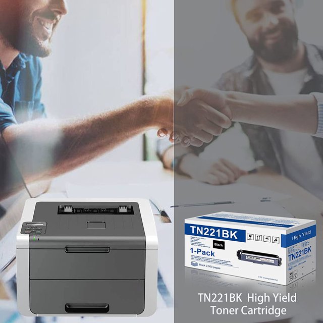 2-Pack TN221BK TN-221 Black Toner Cartridge Replacement for Brother TN221 TN-221BK MFC-9130CW HL-3170CDW HL-3140CW MFC-9330CDW Printer