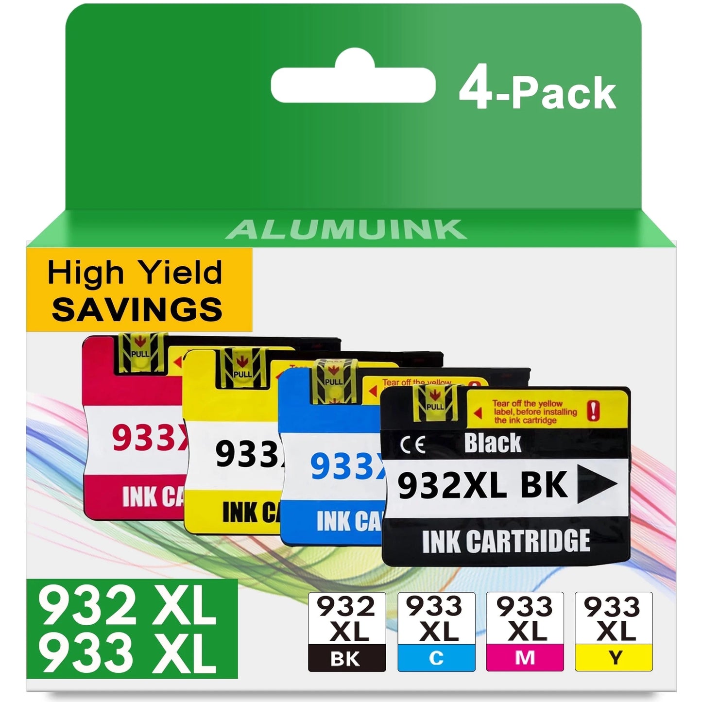 932 933XL Ink Compatible for HP 932 XL 933 XL Ink Cartridges Combo Pack (Black Cyan Magenta Yellow)