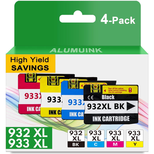 932 933XL Ink Compatible for HP 932 XL 933 XL Ink Cartridges Combo Pack (Black Cyan Magenta Yellow)