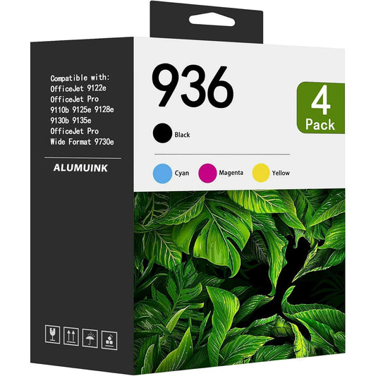 936 Ink Cartridges 4-Pack (Black Cyan Magenta Yellow) - LOMEN Compatible 936 Ink Cartridges Replacement for HP 936 Ink Work with OfficeJet Pro 9110b 9128 9130b 9125e 9135e 9122e 9730e Printers