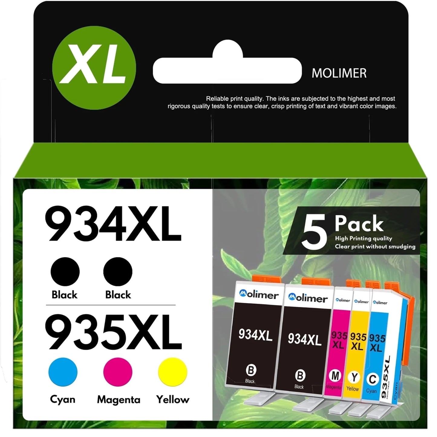 934XL 935XL Replacement for HP 934 XL 935 XL Ink Cartridges for OfficeJet 6220 6812 Printer (5 Pack)