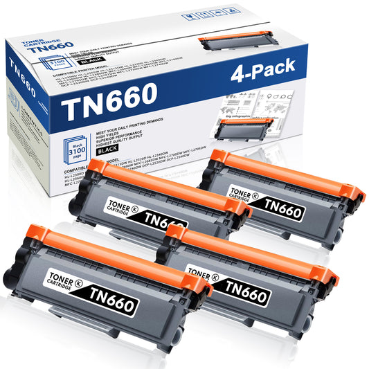 TN660 Toner Cartridge Set Replacement for Brother TN660 Toner Cartridge for Brother HL-L2300D HL-L2305W MFC-L2680W MFC-L2700DW MFC-L2705DW Printer