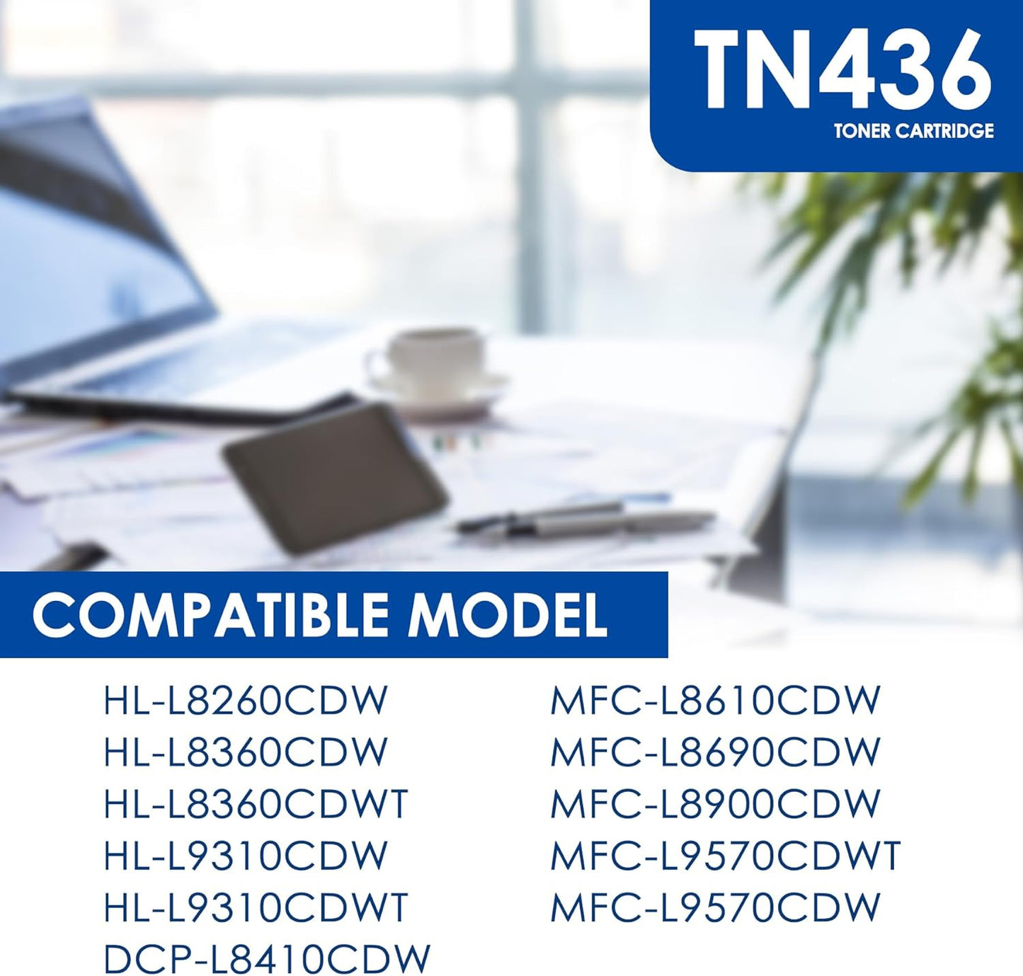 TN436 TN433 2BK Toner Cartridge Compatible for Brother TN433 tn436 tn431 Toner Replacement for Brother MFC-L8900CDW MFC-L8260CDW MFC-L9570CDWT MFC-L9570CDW MFC-L8410CDW HL L8260CDW L8360CDW L9570CDW