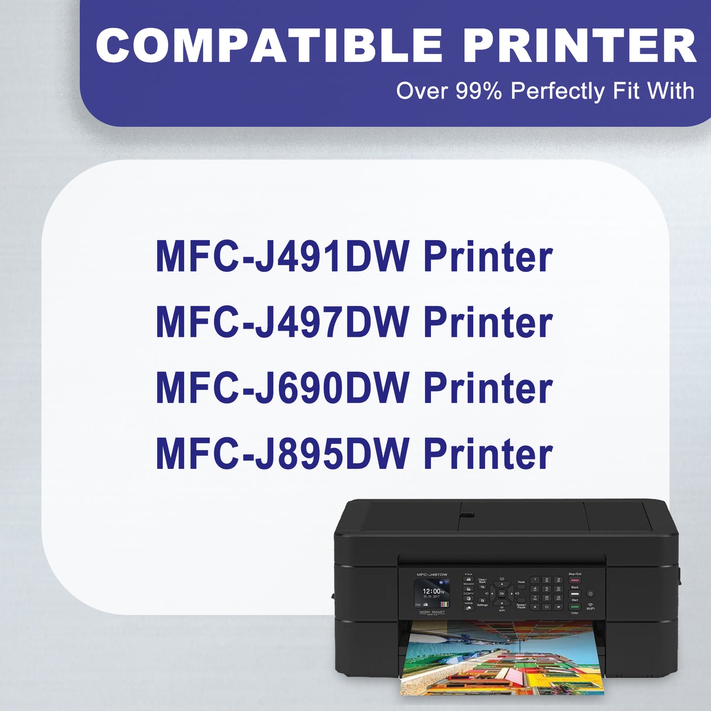 LC3011 Ink Cartridge Replacement for Brother LC3011XL Ink MFC-J491DW Printers 5-Pack (2BK/C/M/Y)