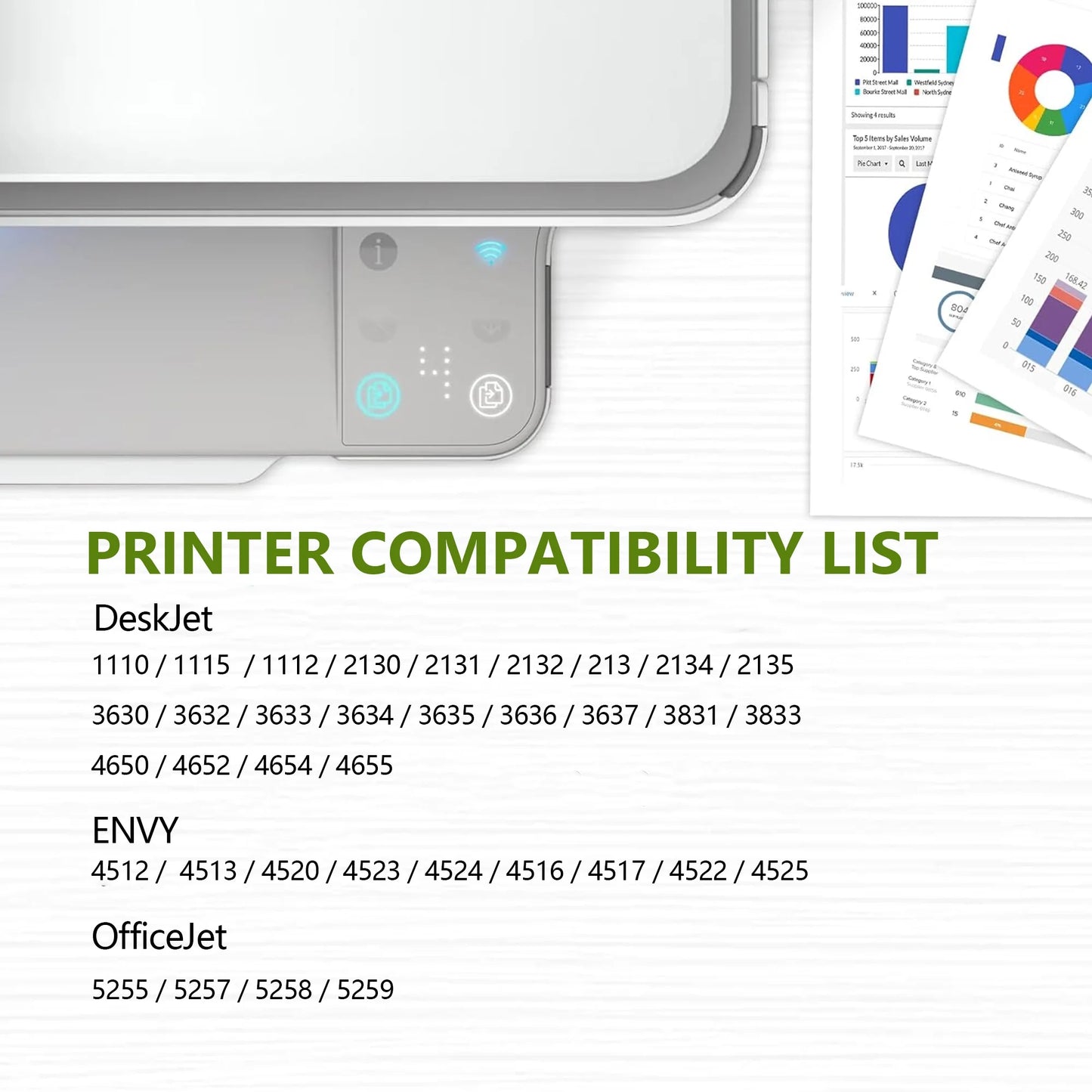 63XL Ink Combo Pack Replacement for HP 63 ink cartridge DeskJet 3630 1112 2130 ENVY 4512 4510 4520 0fficeJet 5200 5255 4650 3830Printer