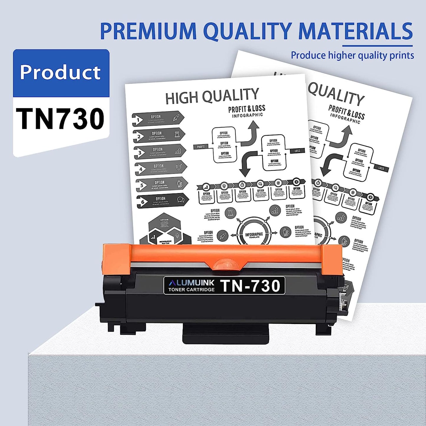 TN730 Toner Cartridge Compatible for Brother TN-730 MFC-L2710DW HL-L2350DW Printer (Black,3 Pack)