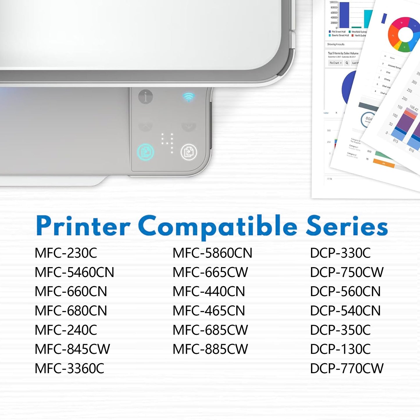 LC51 Ink Cartridge (4Pack,1BK+1C+1M+1Y) Compatible with Brother LC51 For Brother MFC-5860CN Printer